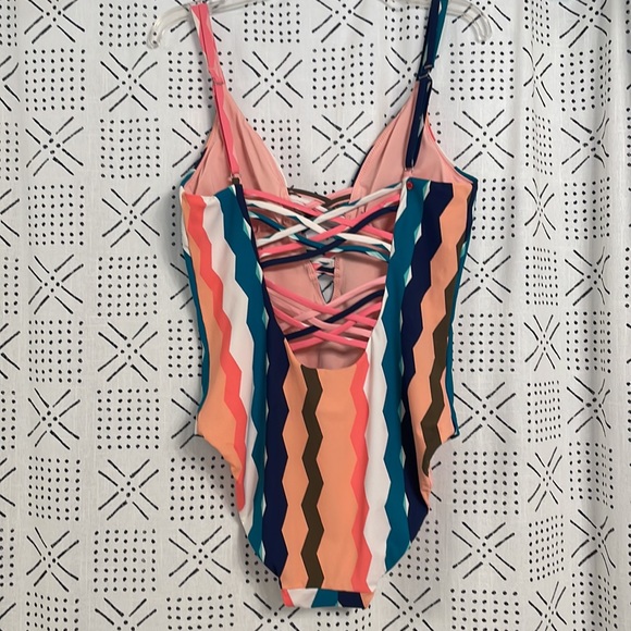 RED CARTER Tanzania Strappy Plunge One Piece Swimsuit NWT - Picture 3 of 9